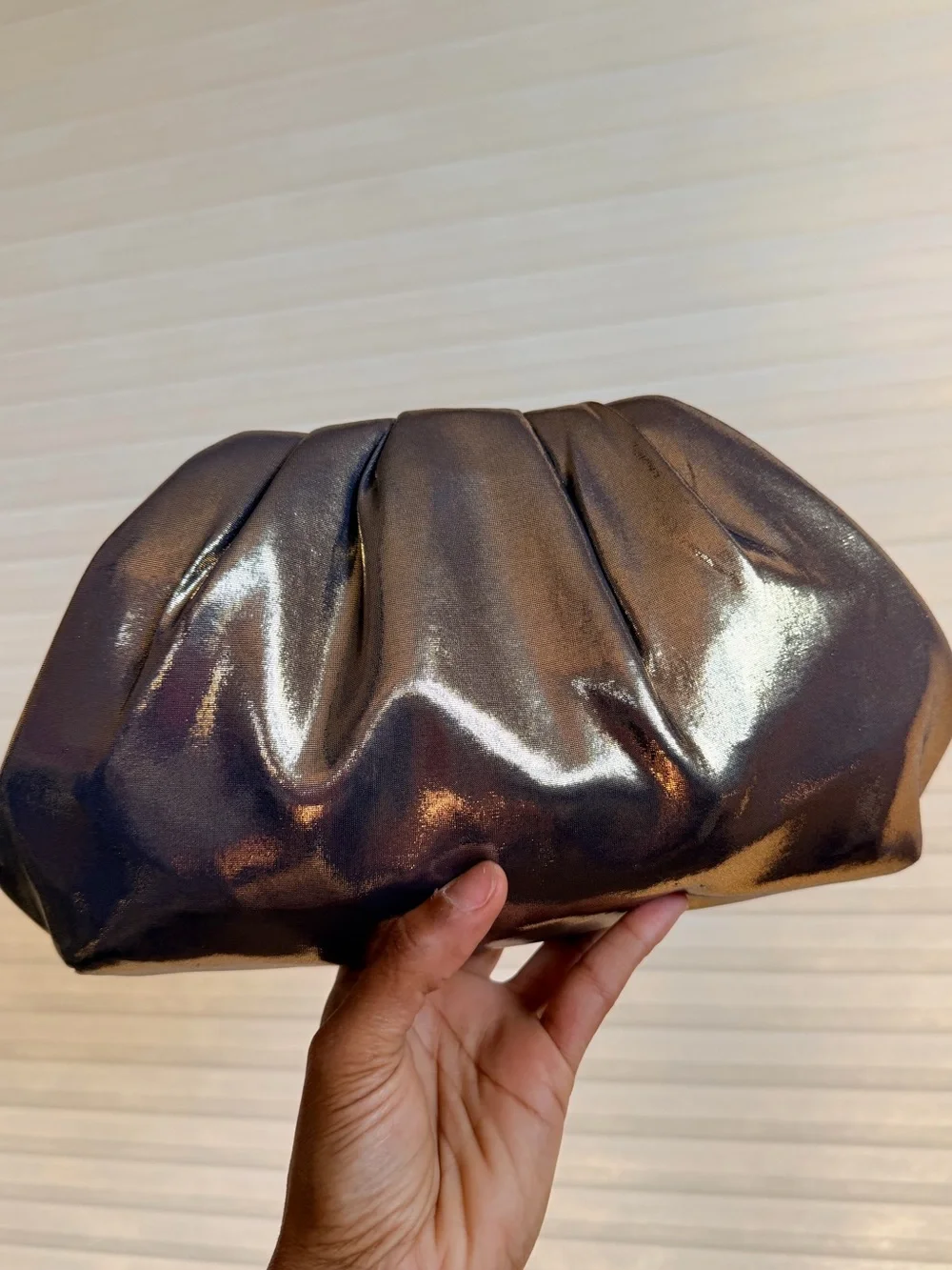 Nina Metallic Frame Clutch